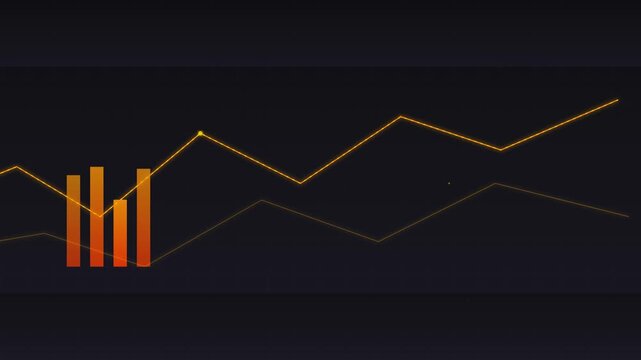 dynamic fintech analytics orange chart vector animation