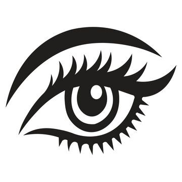 Silhouette illustration of a woman's eye. The eye is a visual organ that detects light and converts it into electrochemical impulses in nerve cells. This organ functions to capture images from the sur