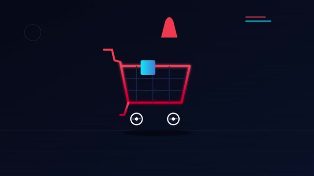 E commerce Shopping Cart Digital Retail Sales Animation