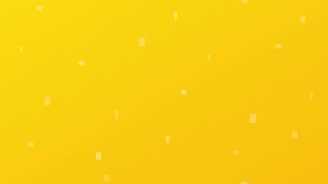 education learning flat icon pattern yellow animation