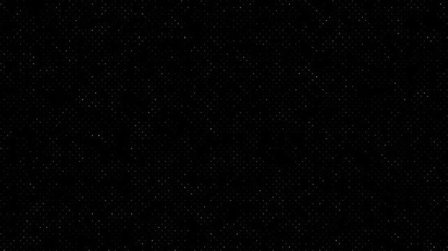 Animated abstract technology black background with random glowing dots, digital grid network, data information matrix, led halftone and moire effect, seamless 4k loop motion backdrop