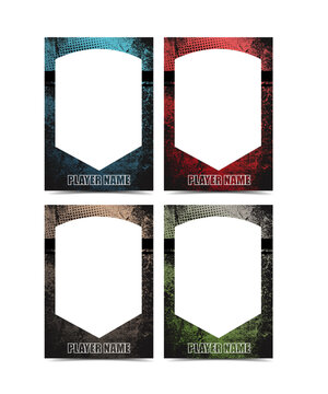 sport card frame template with a grunge textured abstract background