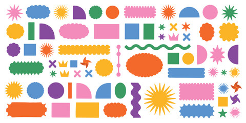 Fototapeta premium Assorted colorful abstract shapes and on white background