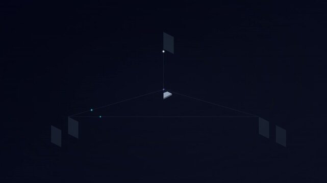 flat design isometric technology concept animated background