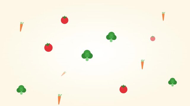 food fresh organic veggie colorful flat icons
