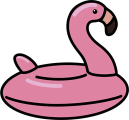Pink flamingo swim float illustration