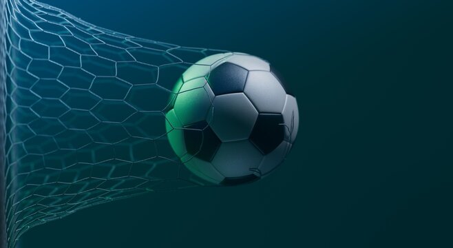 Soccer ball scoring into net