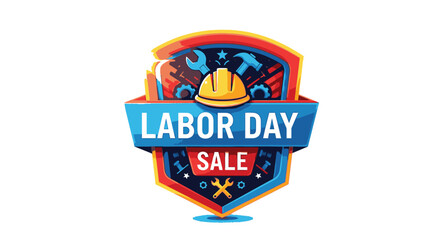 Naklejka premium Labor Day Sale Badge Emblem.