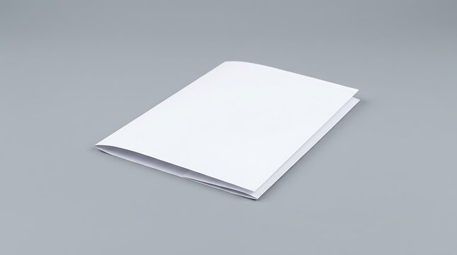 Blank folded paper booklet mockup showing clean white cover template for professional document branding and presentations
