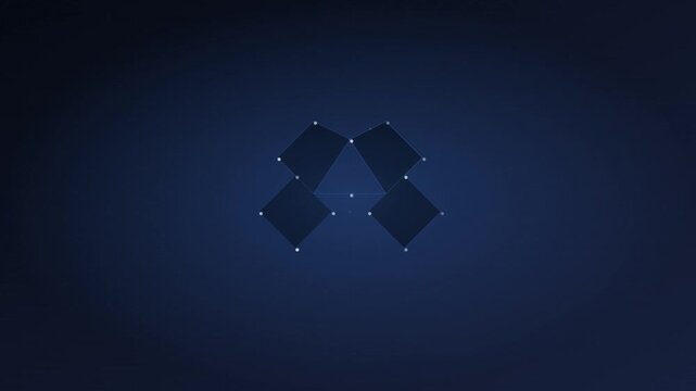 hexagonal network structure ai tech vector animation