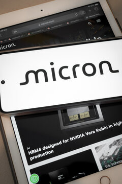 Mexico city, mexico, 05 29 2026, micron company brand logo on smartphone screen