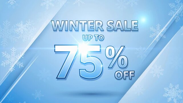 Winter Sale Discount Offer: A captivating promotional graphic announces a winter sale with an impressive offer of up to 75% off.