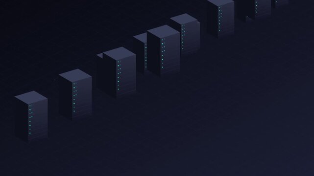 Isometric Server Farm Data Center Background Animation