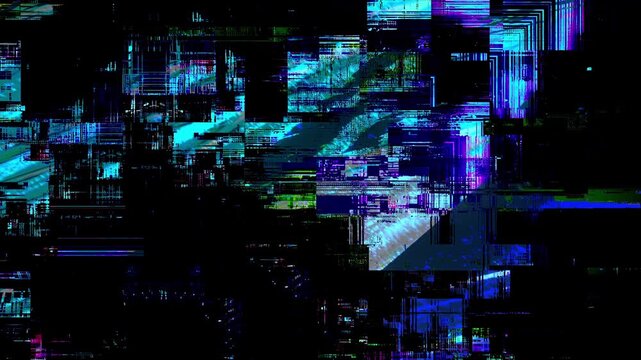 Abstract digital datamosh glitch background with intense pixel distortion and signal error loop