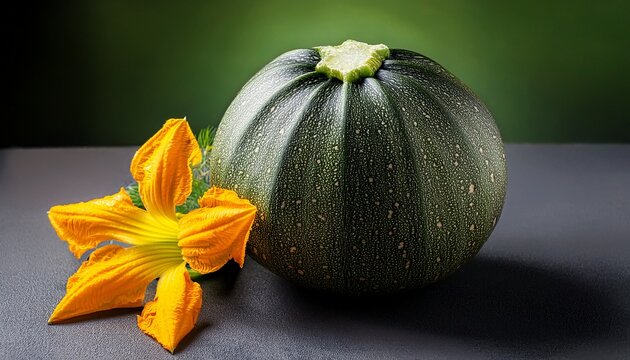 Courgette Ronde Et Sa Fleur