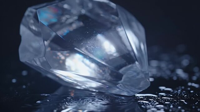 Large Diamond Gemstone Refracting Light.