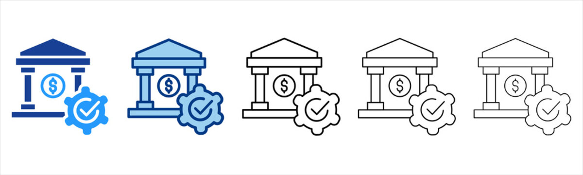 Monetary Policy  Icon In Different Color And Outline Style 