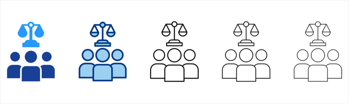 Ethics  Icon In Different Color And Outline Style 