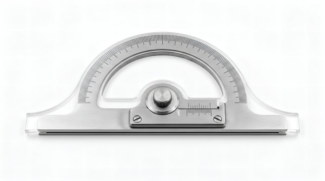 High Precision Stainless Steel Bevel Protractor Measuring Tool Isolated on White Background