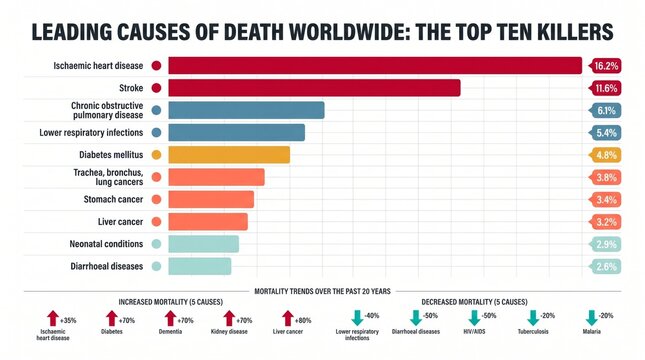 Leading causes of death worldwide: top ten killers ranked