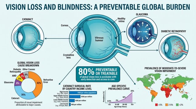 Vision loss and blindness: global burden and preventable causes