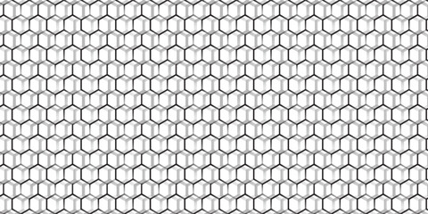 Fishing or soccer net. Repeated hexagon pattern. Black wired mesh texture isolated on white background. Metallic or fabric fence, cage or lattice structure. © fathor