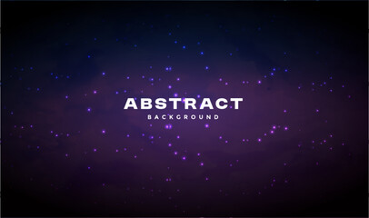 Abstract dark purple space background template with glowing stars and deep galaxy nebula cloud effect © Treezone Design
