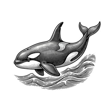 Orca whale in the ocean water.