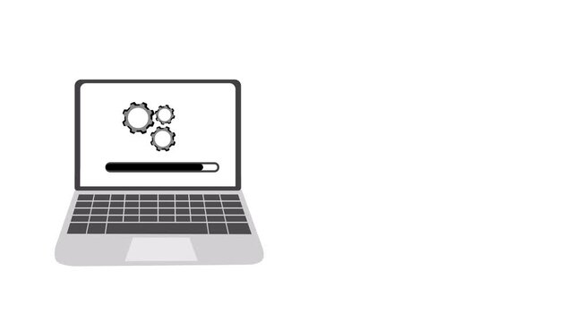 Software platform update, Saas management and app development, coding programming technology abstract background, 2d animation 4k