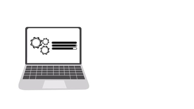 Software platform update, Saas management and app development, coding programming technology abstract background, 2d animation 4k