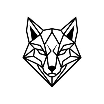 Geometric Fox Head Illustration Design.