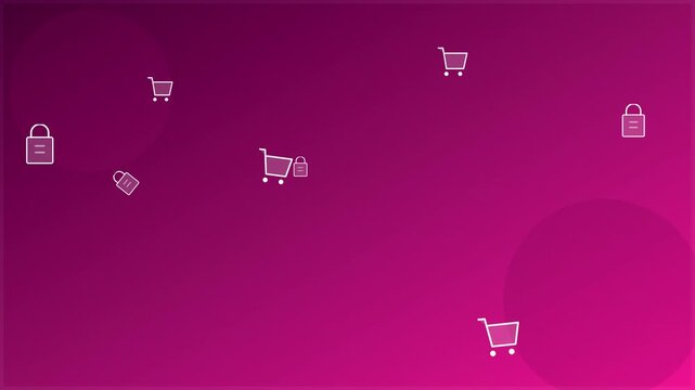 retail commerce shopping cart vibrant pink background