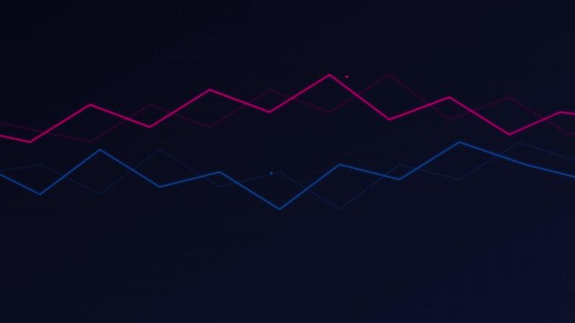 Retro Futuristic Duotone Trading Analysis Vector Animation Background
