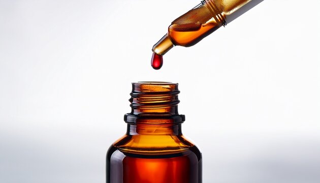 bottle of iodine antiseptic with iodine drop falling from pipette on white background medical disinfectant concept hygiene and infection prevention