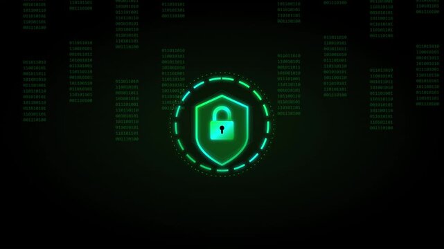 security digital lock cyber protection binary code