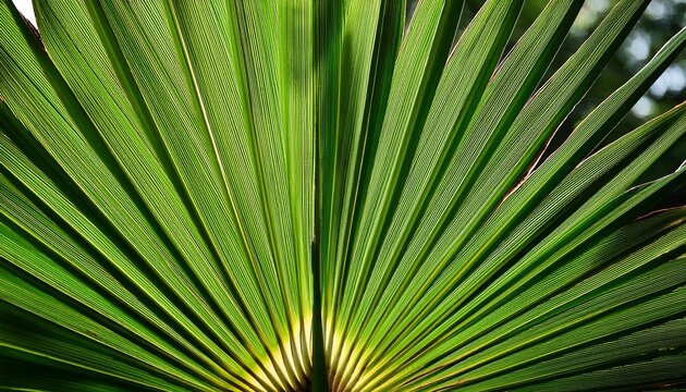 Green Palm Leaf Of Talipot Palm Corypha Umbraculifera L
