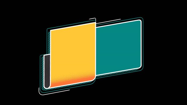 vector illustration of a blank card with a ribbon banner pop up reveal effect with alpha channel