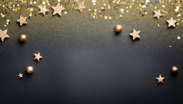 Elegant Grey Christmas Card Background Texture With Gold Glitter And Dark Colors