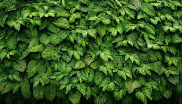 Green Leaf Nature Background Lush Wall Of Vibrant Green Foliage