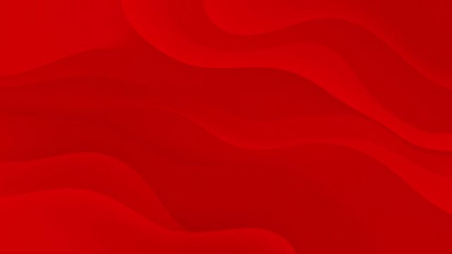 A vibrant red abstract background featuring smooth, flowing fluid waves and soft gradients. This seamless looping animation creates a dynamic yet elegant backdrop for titles, presentations, or video o