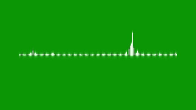 Neon purple audio spectrum visualizer pulsing with dynamic energy, glowing sound wave frequency meter, modern music equalizer rhythm bars overlay effect on green background for techno track, 4