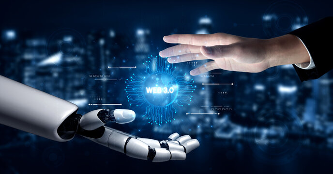 Futuristic Interaction Between Human Hand and Robot Arm Signifying Collaboration and Innovation in Technology and Digital Transformation in the Era of Web 3.0. Entropy.
