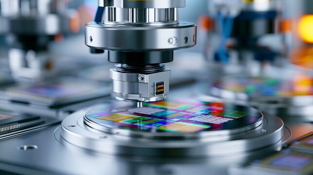 advanced semiconductor wafer inspection system in high tech cleanroom