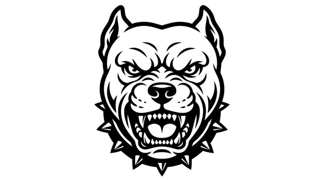 Angry Pit Bull Dog Face.