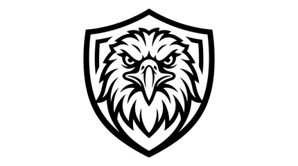 Obraz premium Eagle Head Shield Logo Design.