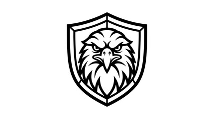 Obraz premium Eagle Head Shield Logo Design.