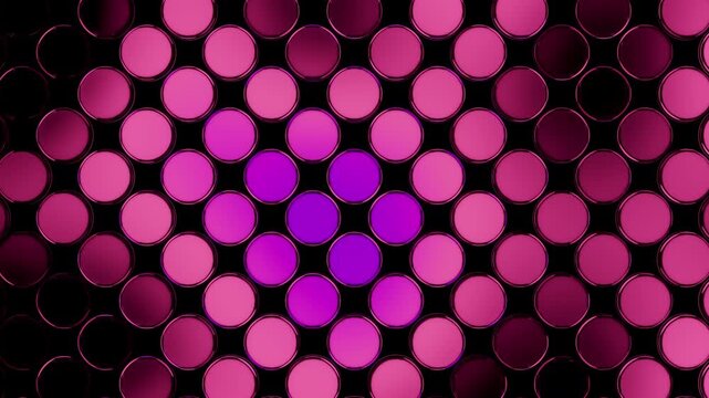 Color wave on ribbed glass. Colorful gradient on redded refractive circles. Loop