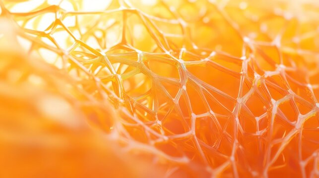 Abstract Background With Orange Network. Global Network, Technology Concept, 3D Illustration