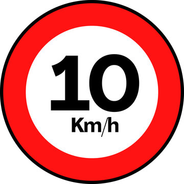 Speed Limit 10 kmh Traffic Sign Vector