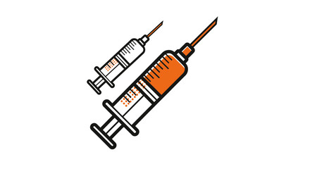Fototapeta premium Medical Illustration: Syringes Depicting Healthcare, Medication, and Scientific Procedures